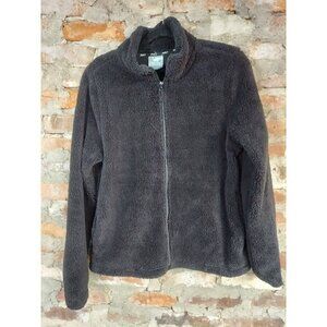 Emily B Black Sharpe Jacket Womens Sz L Large Warm Fluffy C